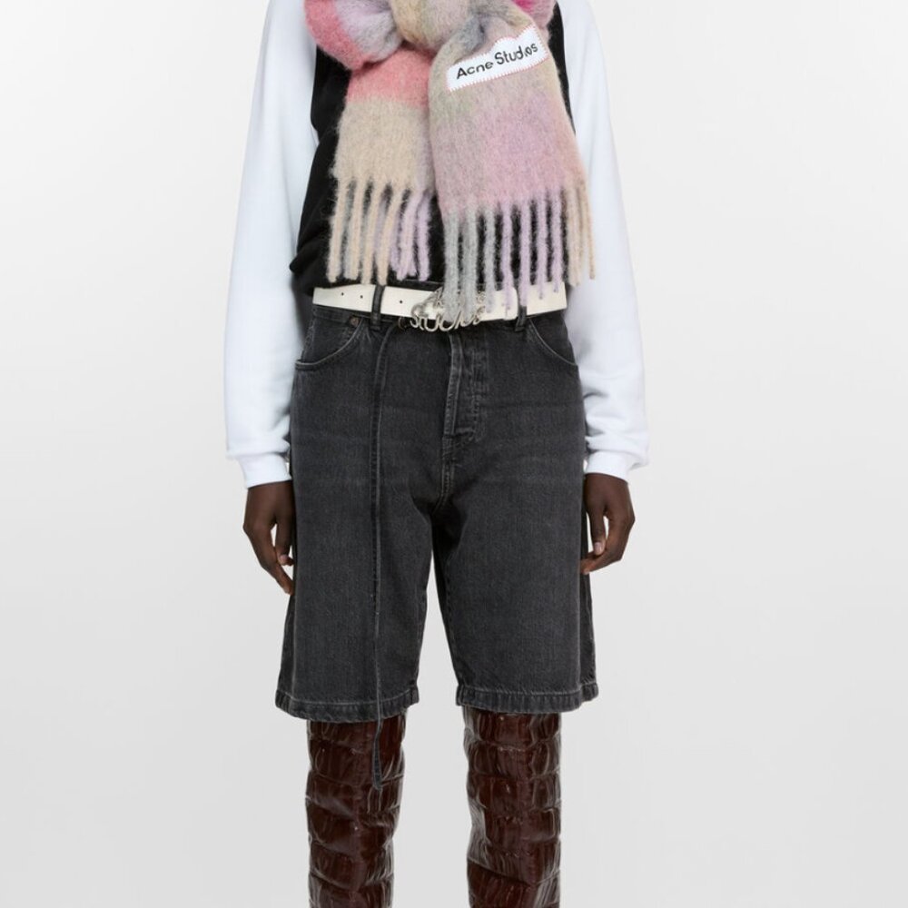 Acne Pink and Gray Wool Scarf - Picture 2 of 4